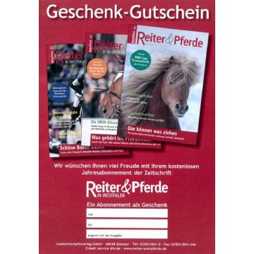 Reiter und Pferde Geschenkgutschein 12 Ausgaben