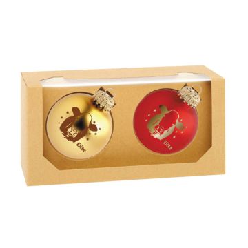 Elite Weihnachtskugeln "Fleckviehkuh", 2er Set