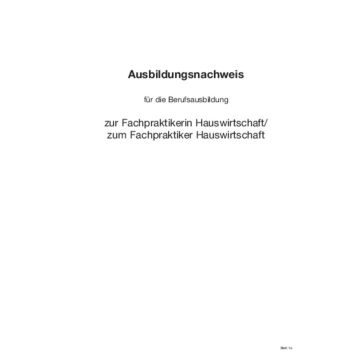 Ausbildungsberuf Fachpraktiker/in Hauswirtschaft